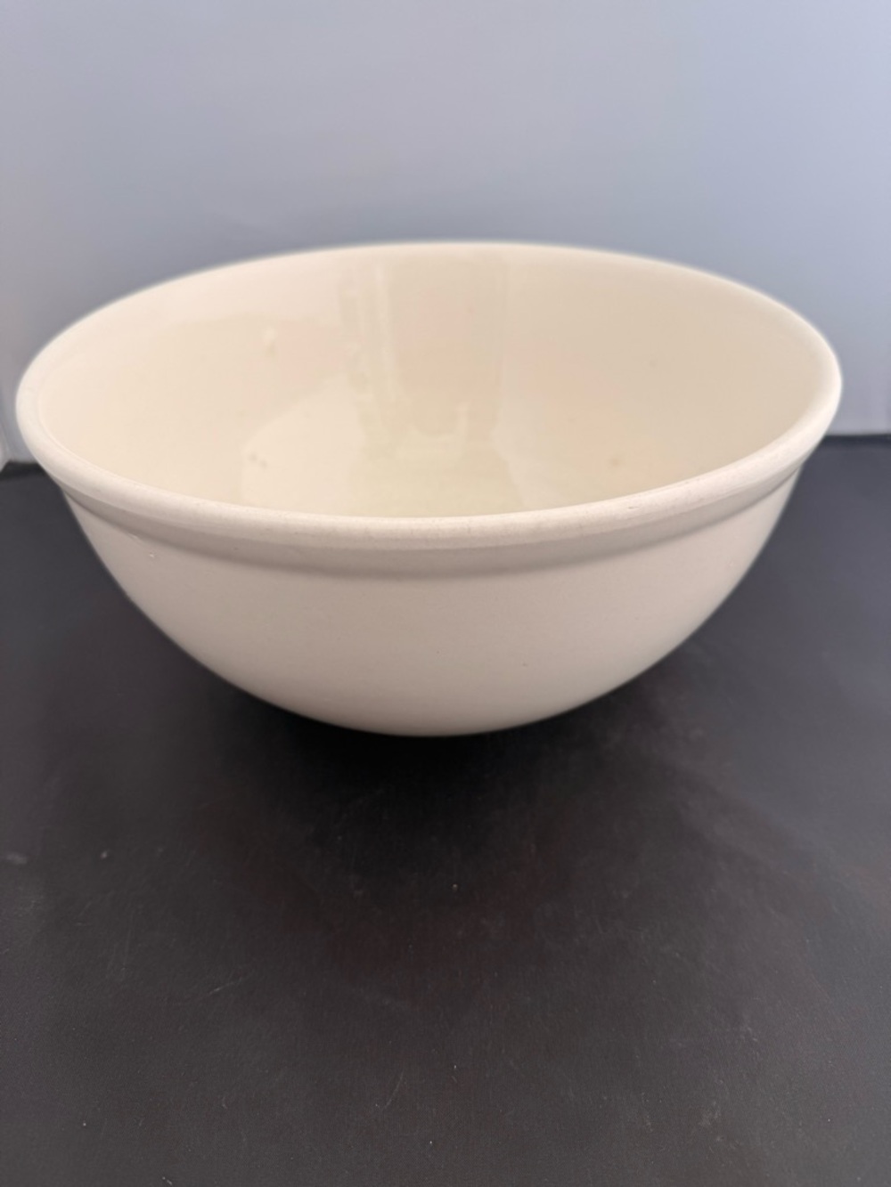 Vintage off white heavy Mixing Bowl white